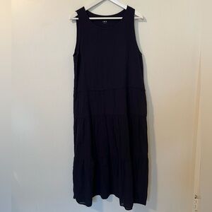 Three Dots Navy Blue Textured Maxi Dress Size Large